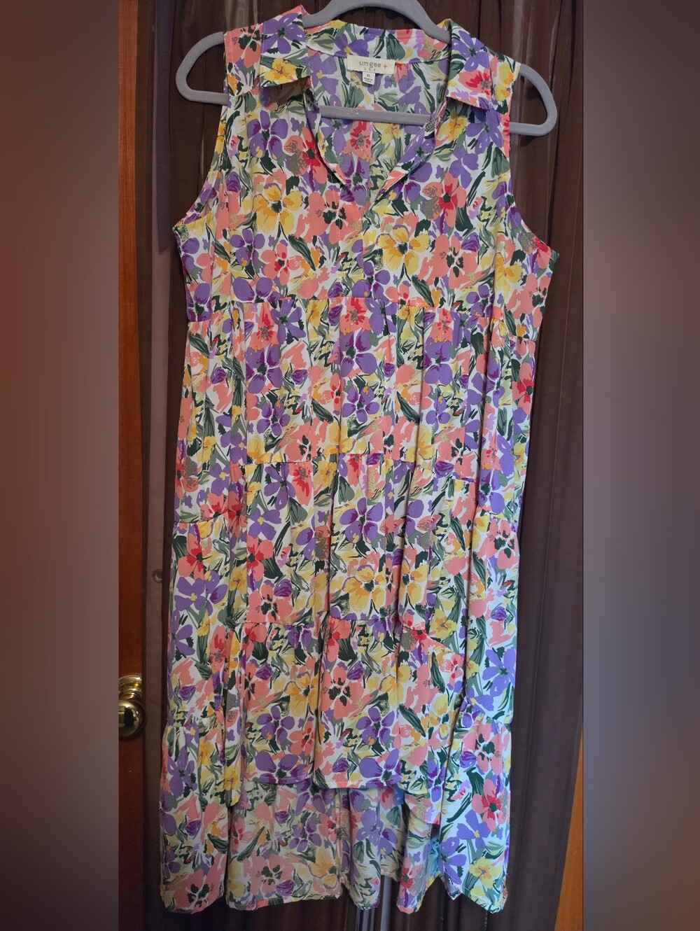 Umgee Floral High Low Dress in Purple, Yellow, Pink, Green NWOT